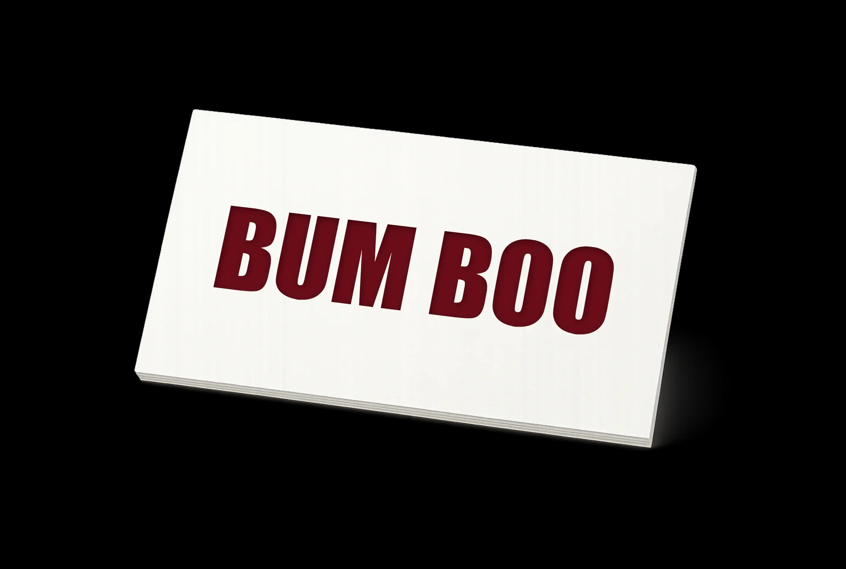 BUMBOO text graphic card